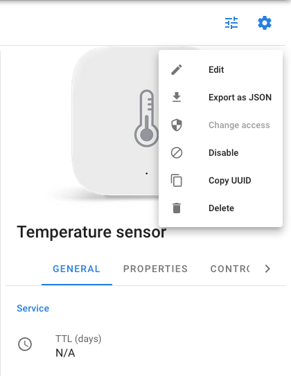 device Schema json export